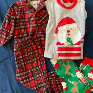 2 sets of adorable 12 month Christmas Pajamas